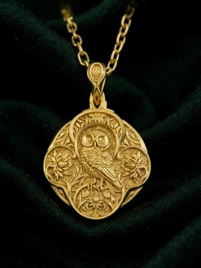Unveil the mystique with our Silver Gothic Owl Pendant – a captivating accessory that exudes elegance and enigma. Meticulously handcrafted from sterling silver, this pendant showcases an intricately designed owl with gothic-inspired details. The dark allure and fine detailing make it a standout piece. (etsy image id: 5795434871)