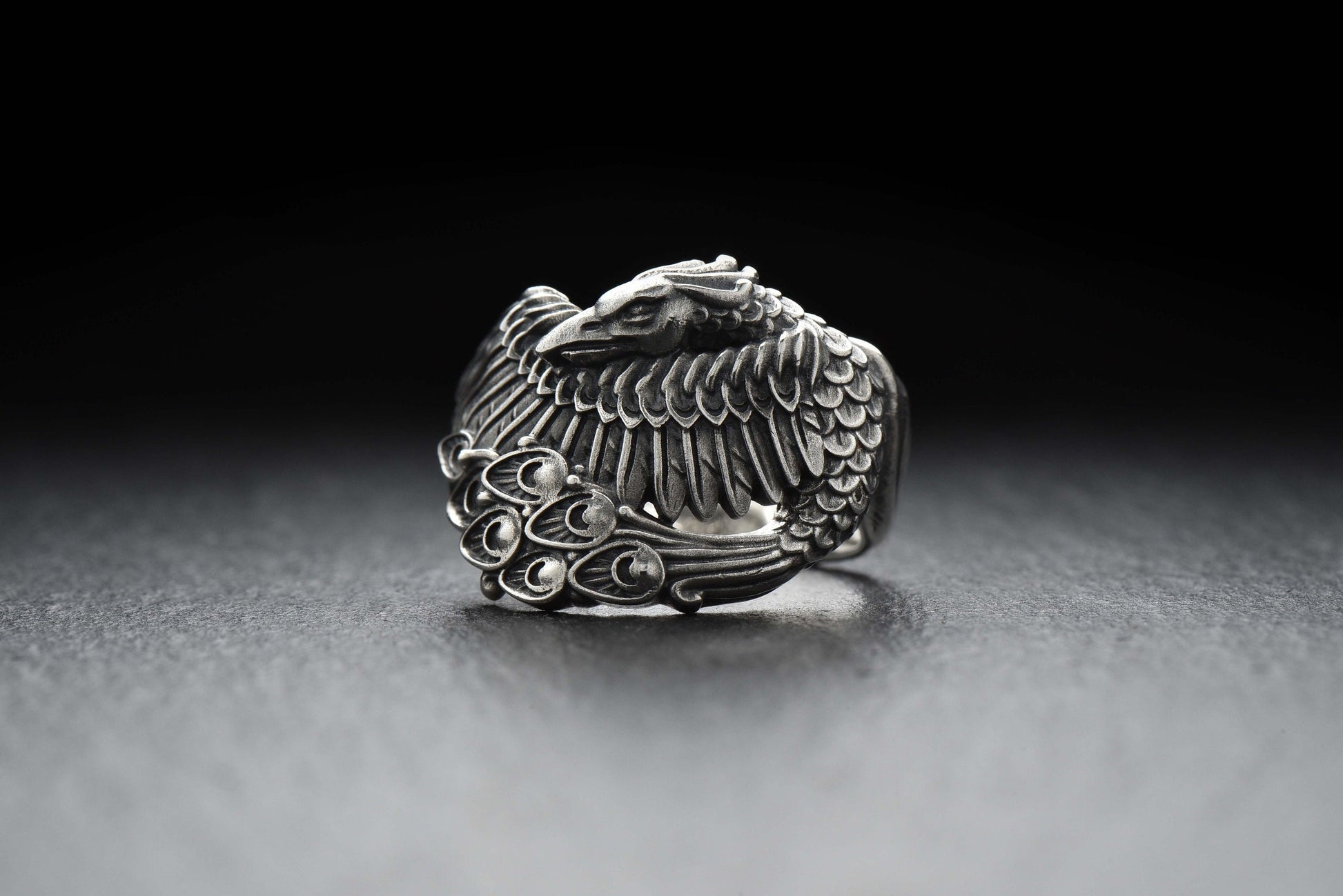 Unlock the mystery of the firebird with our exquisite silver ring. (etsy image id: 7048160123)