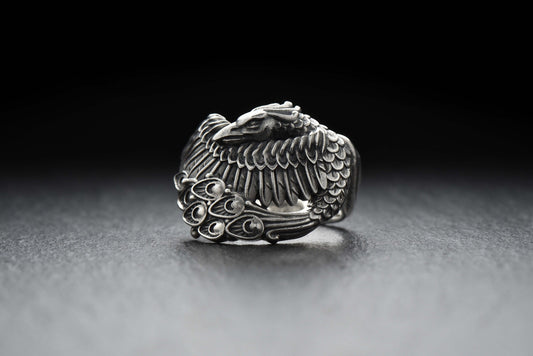 Unlock the mystery of the firebird with our exquisite silver ring. (etsy image id: 7048160123)