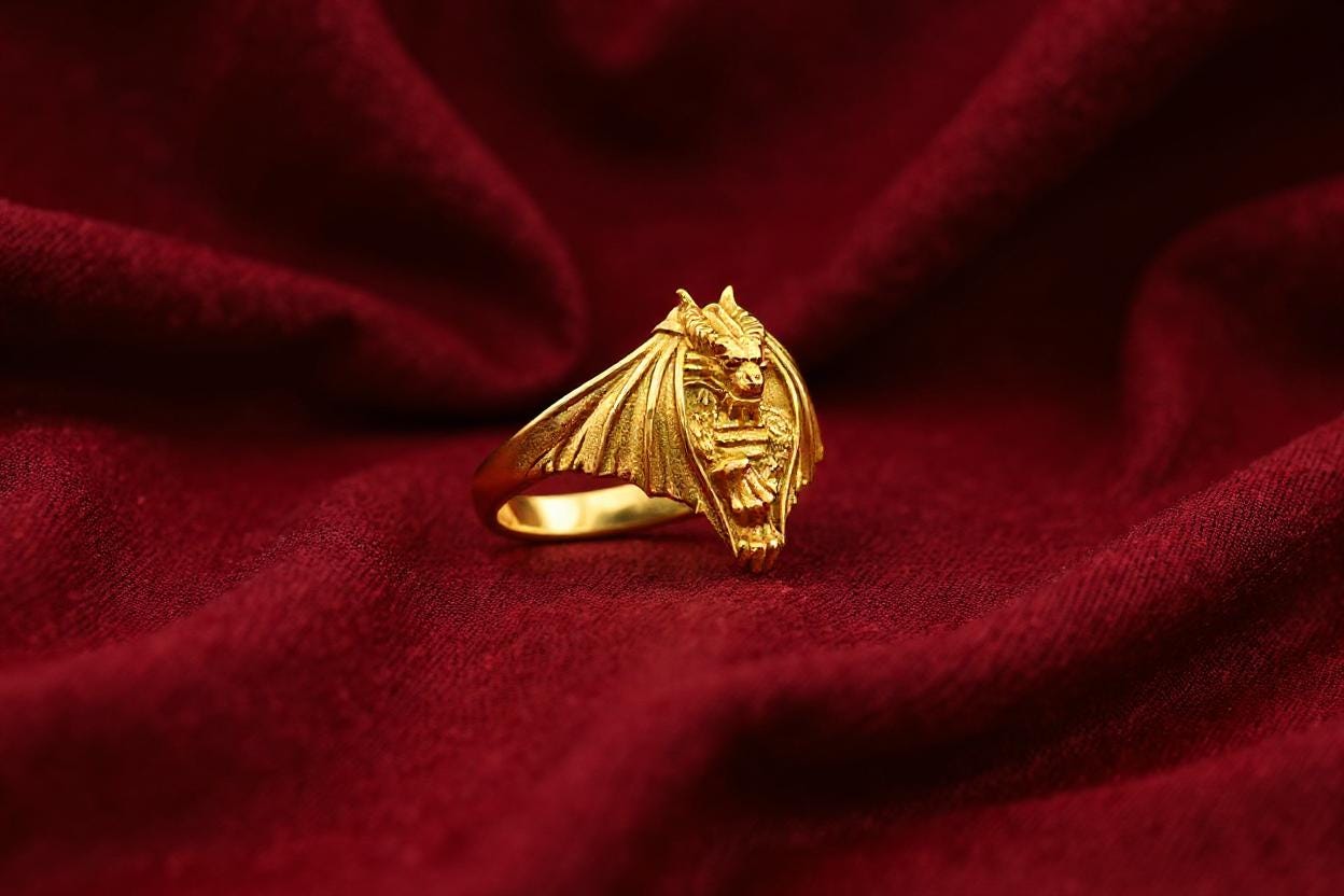 Sterling Silver Dragon Ring: Handmade Mythic Jewelry (etsy image id: 7099541980)