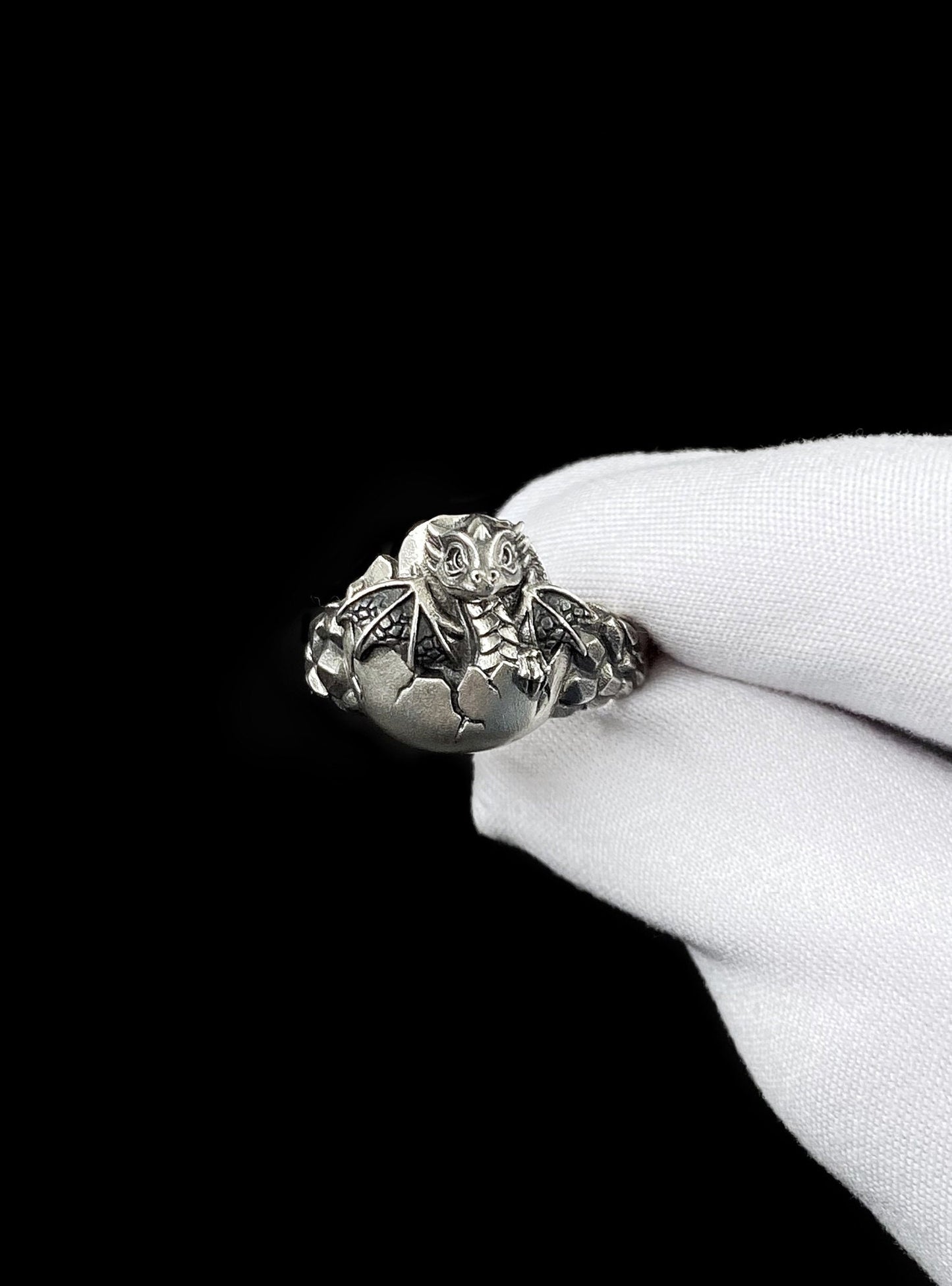 Sterling Silver Baby Dragon Ring: Handmade Fantasy Jewelry (etsy image id: 7100627286)