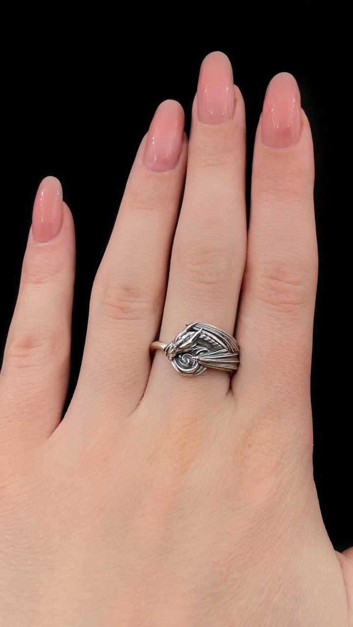 Sterling Silver Dragon Ring: Gothic Fantasy Statement Jewelry (etsy image id: 7147332897)