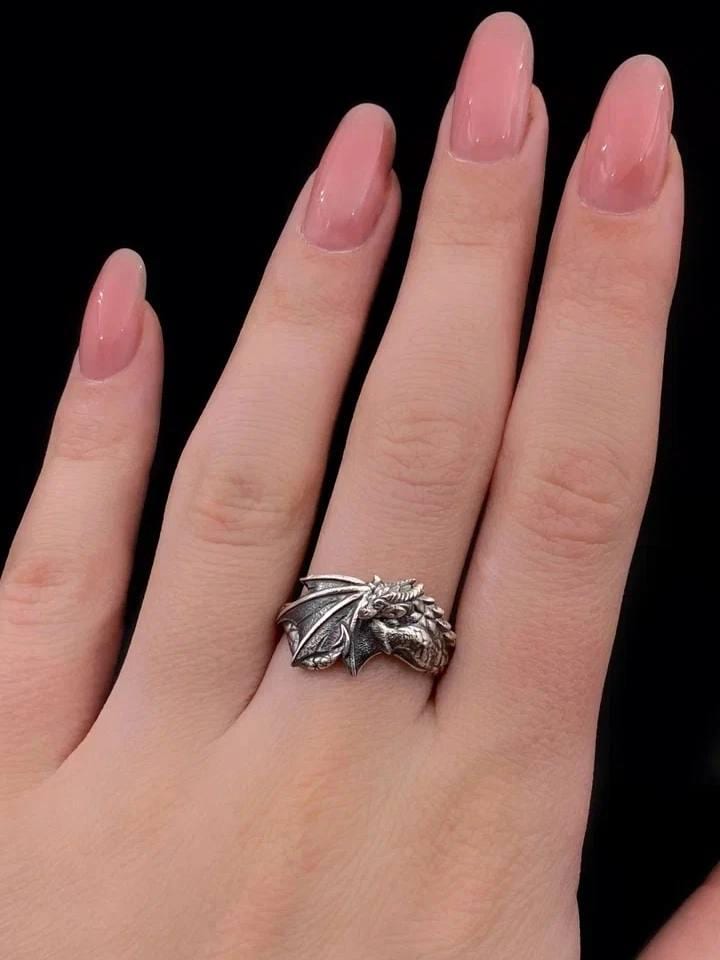 Sterling Silver Dragon Ring: Handmade Fantasy Jewelry (etsy image id: 7147387035)