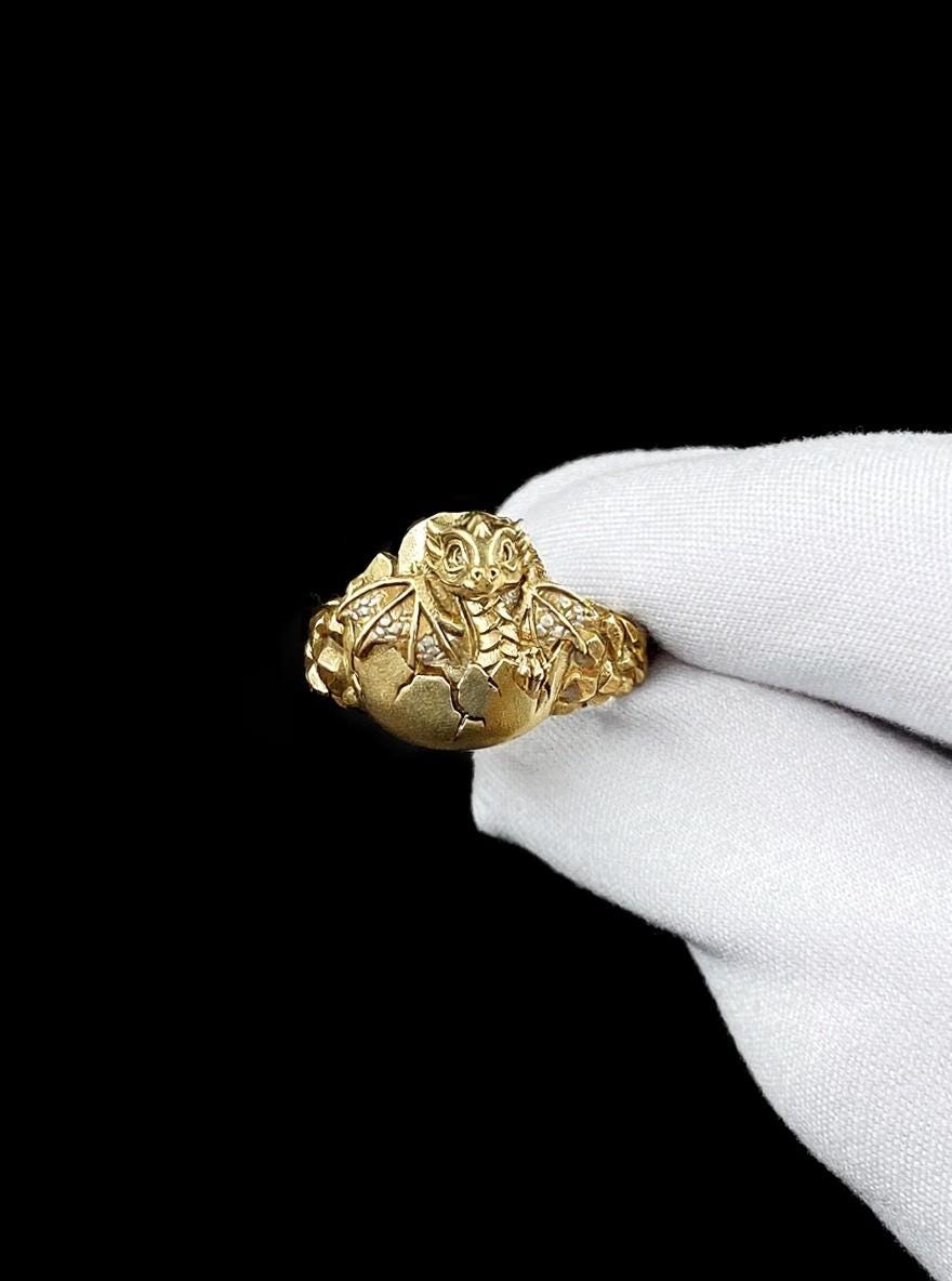 Sterling Silver Baby Dragon Ring: Handmade Fantasy Jewelry (etsy image id: 7148586175)