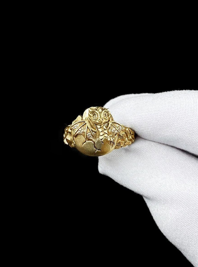 Sterling Silver Baby Dragon Ring: Handmade Fantasy Jewelry (etsy image id: 7100623964)