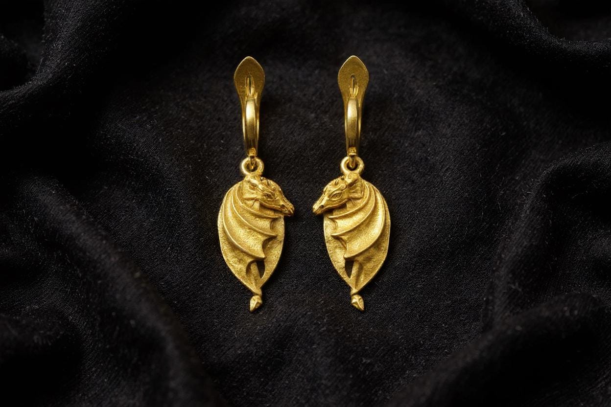 Oxidized Sterling Silver Dragon Earrings: Handmade Fantasy Jewelry (etsy image id: 7154163713)
