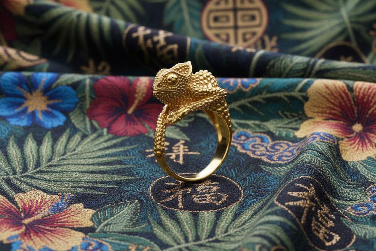 Sterling Silver Chameleon Ring: Handmade Animal Jewelry (etsy image id: 7161872120)