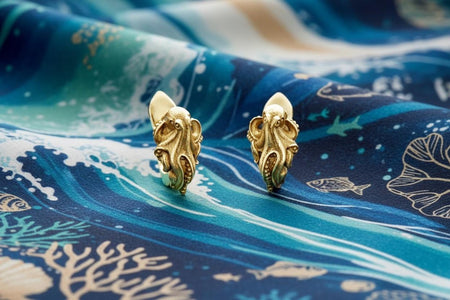 Sterling Silver Octopus Earrings: Oxidized Sea Creature Jewelry (etsy image id: 7177894544)