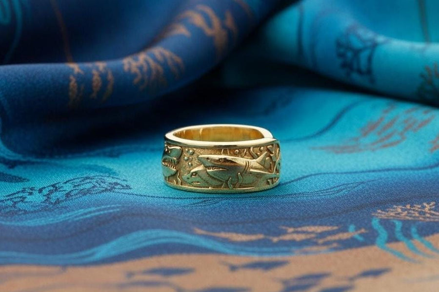 silver ring	sterling silver	jewelry	silver shark	shark	shark jewelry	shark ring	ocean ring	ocean jewelry	animal ring	silver shark ring	nautical jewelry	animal jewelry (etsy image id: 7226861895)