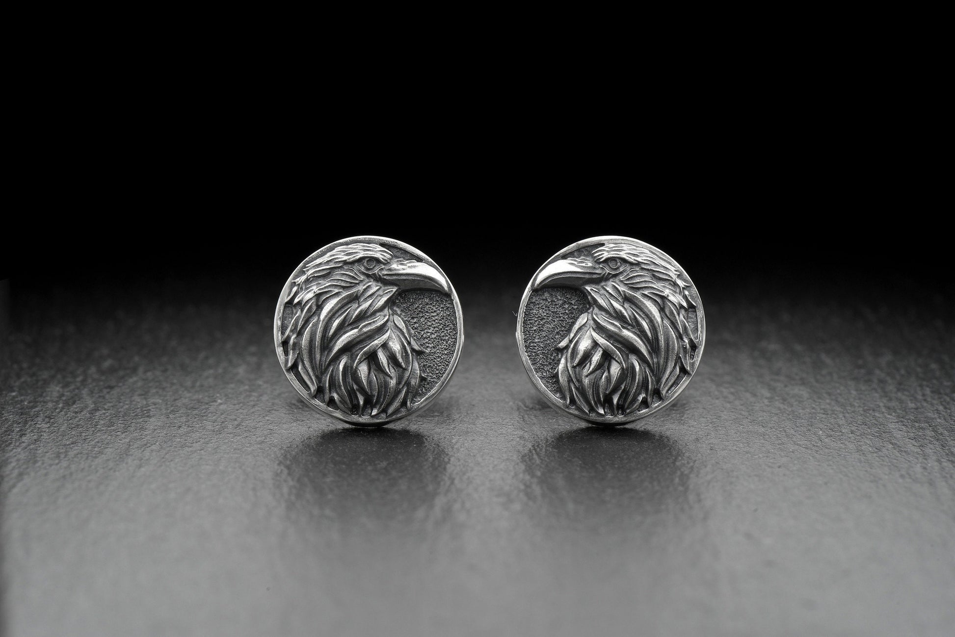 Sterling Silver Raven Cufflinks: Bird Lover Jewelry (etsy image id: 7186681950)