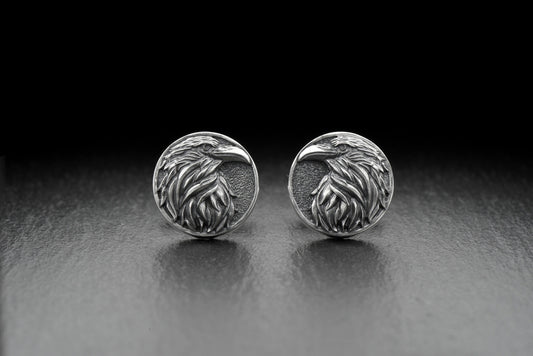 Sterling Silver Raven Cufflinks: Bird Lover Jewelry (etsy image id: 7186681950)