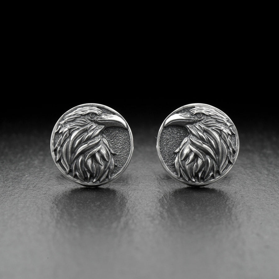 Sterling Silver Raven Cufflinks: Bird Lover Jewelry (etsy image id: 7186681950)