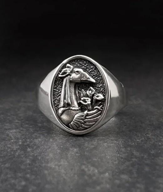Sterling Silver Goose Signet Ring: Handmade Bird Jewelry (etsy image id: 7187773800)