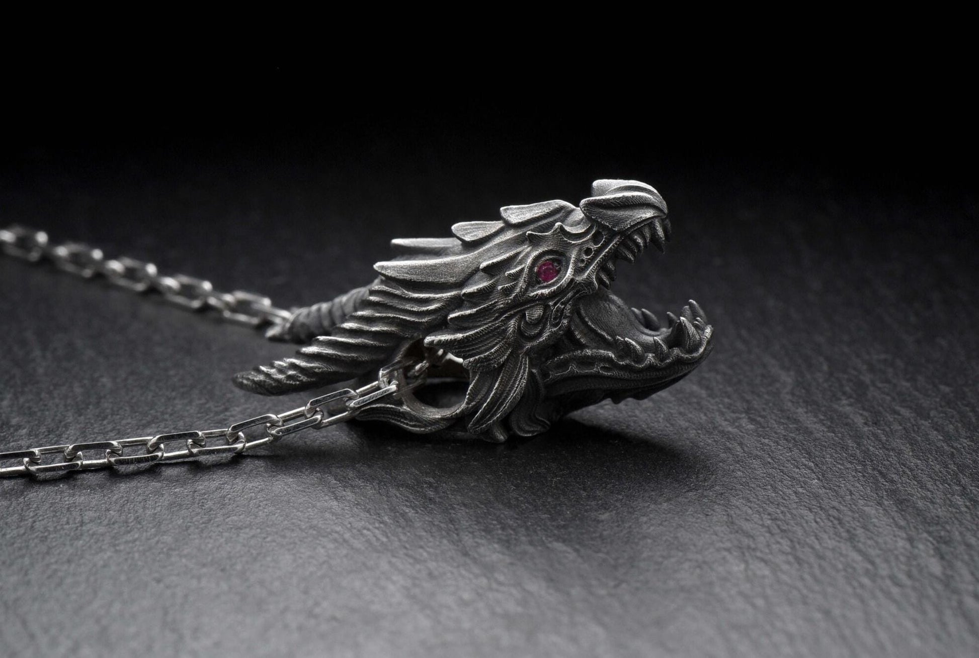 Sterling Silver Screaming Dragon Head Pendant, Dragon Jewelry, Handmade Dragon Pendant, Fantasy Lovers Gift, Dragons Lovers Necklace (etsy image id: 7202010675)