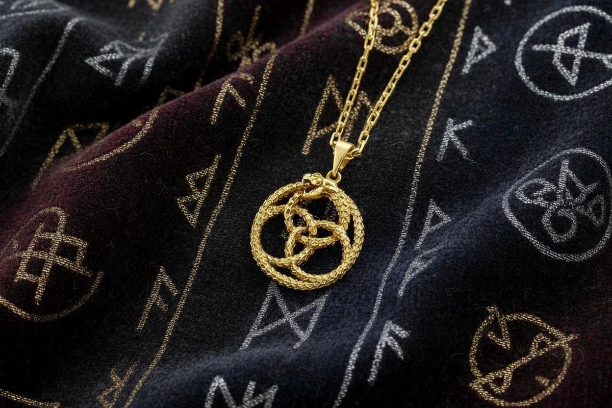 Sterling Silver Ouroboros Pendant: Handmade Dragon Mythology Necklace __etsy:7203410494