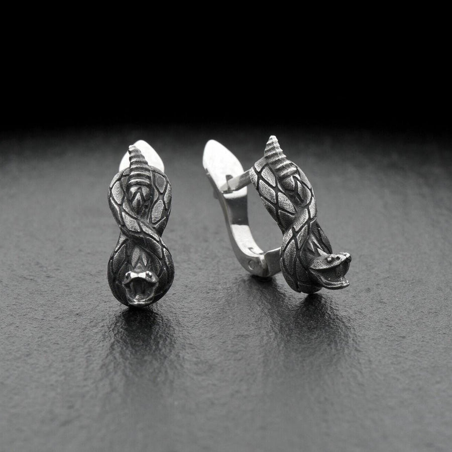 Sterling Silver Snake Earrings: Oxidized Serpent Jewelry (etsy image id: 7211101503)