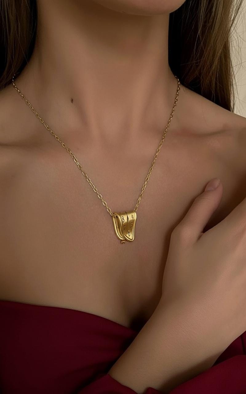 Sterling Silver Salvador Dali 'Persistence of Memory' Pendant - Gothic Art Jewelry (etsy image id: 7212074788)