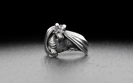 dragon ring	dragon jewelry	dragon ring silver	dragon ring men	drachen ring	targaryan ring (etsy image id: 7215139792)