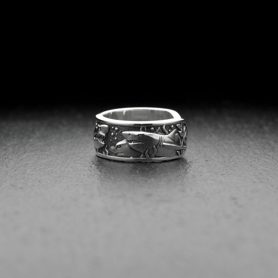 silver ring	sterling silver	jewelry	silver shark	shark	shark jewelry	shark ring	ocean ring	ocean jewelry	animal ring	silver shark ring	nautical jewelry	animal jewelry (etsy image id: 7226861895)