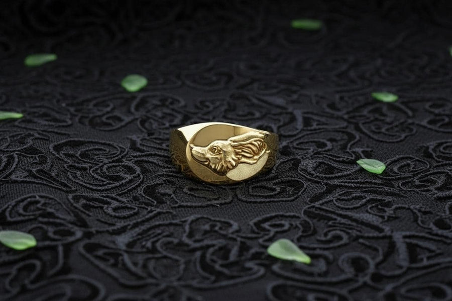 Check out this stunning fennec signet ring!  The sleek and modern design is perfectly complemented by the adorable fennec fox emblem, making it the perfect accessory for anyone who loves to stand out from the crowd. (etsy image id: 4112791559)