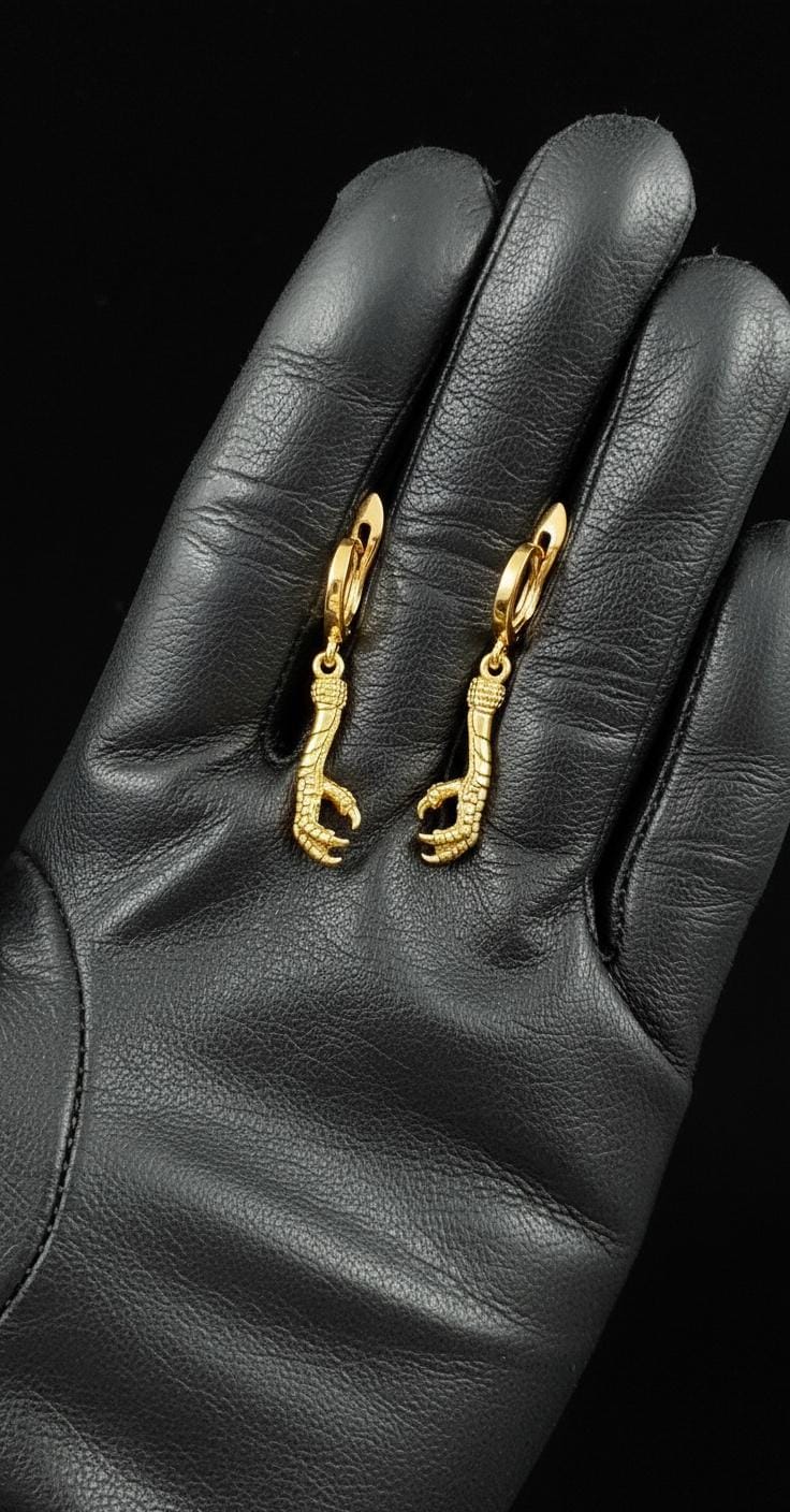 Oxidized Sterling Silver Bird Claw Earrings: Gothic Raven Talon Jewelry (etsy image id: 7235691637)