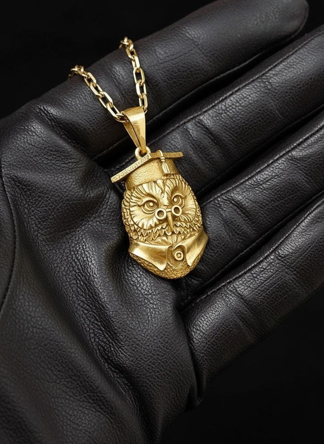 Sterling Silver Owl Scientist Pendant: Handmade Bird Necklace (etsy image id: 7235723335)