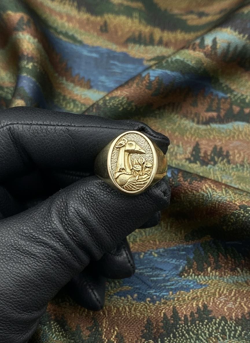 Sterling Silver Goose Signet Ring: Handmade Bird Jewelry (etsy image id: 7235769693)