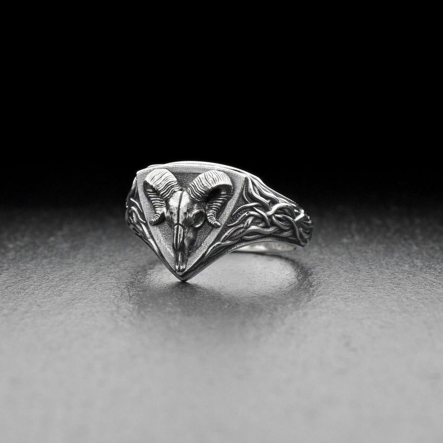 Sterling Silver Ram Skull Ring: Gothic Animal Jewelry (etsy image id: 7240515120)