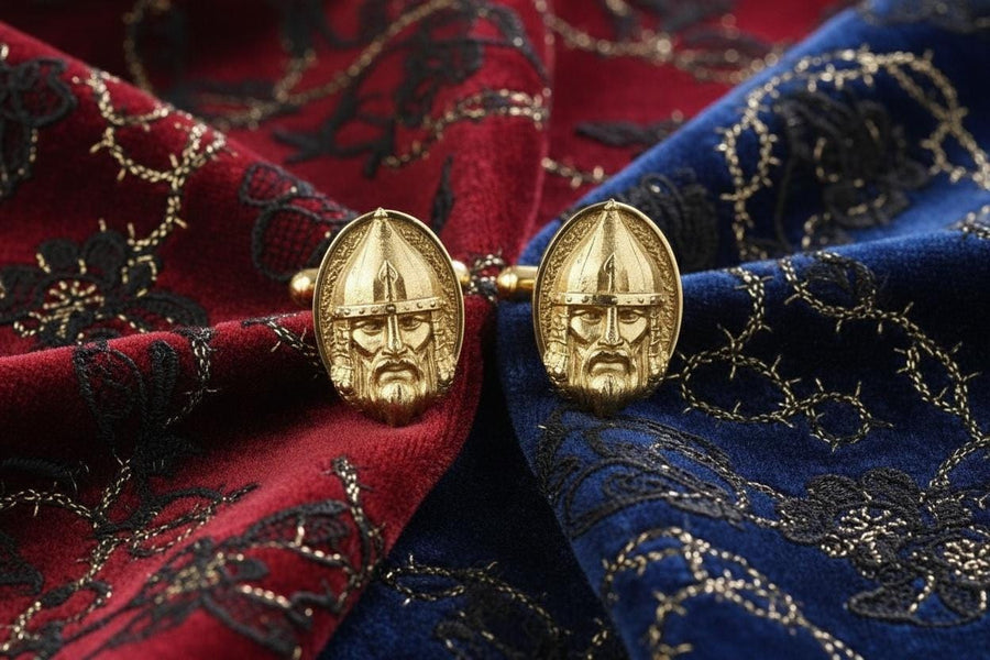 Sterling Silver Warrior Cufflinks: Handmade Medieval Knight Jewelry (etsy image id: 7197912748)
