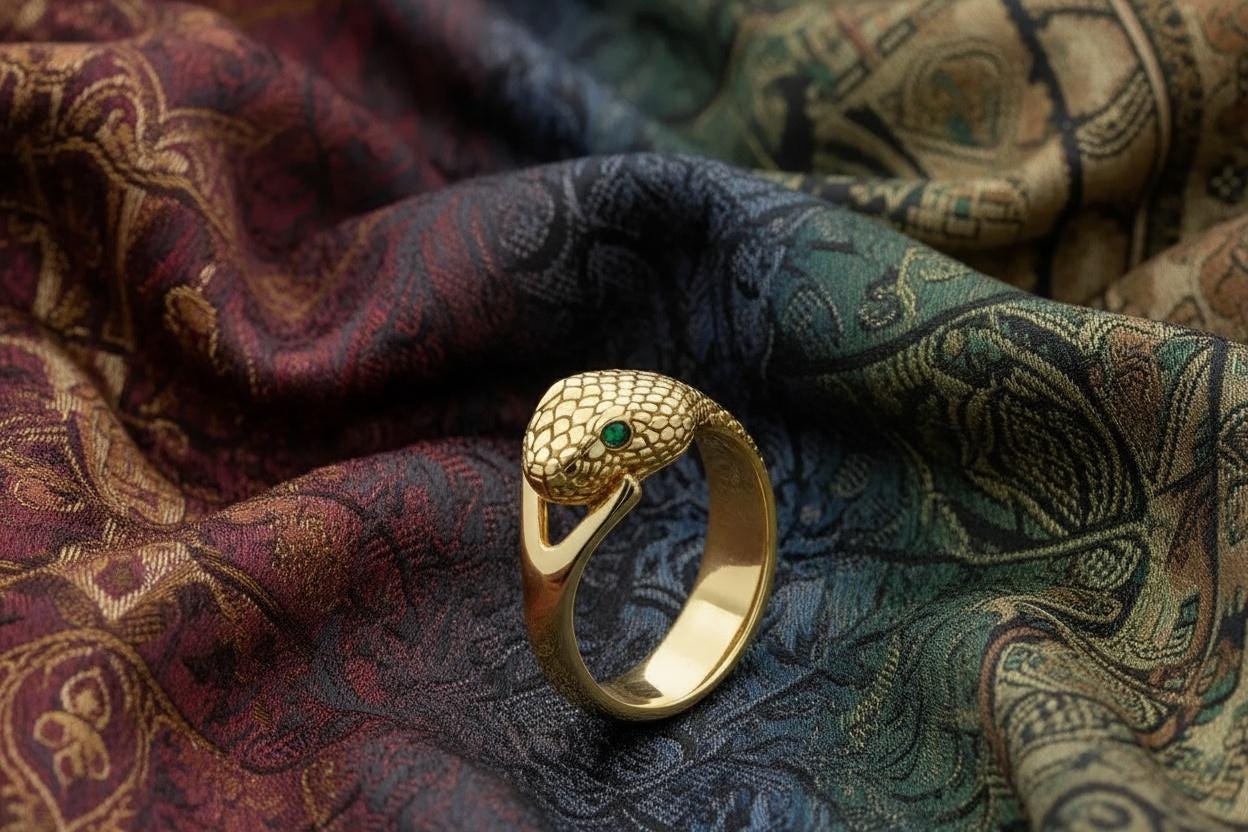 Sterling Silver Snake Ring: Handmade Serpent Jewelry (etsy image id: 7246226313)