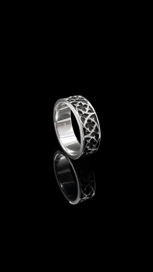 Handmade Oxidized Sterling Silver Gothic Ring: Medieval Band (etsy image id: 6115607604)