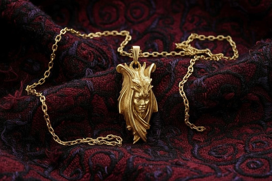 Sterling Silver Lady Dragon Pendant: Fantasy Necklace (etsy image id: 4413374709)