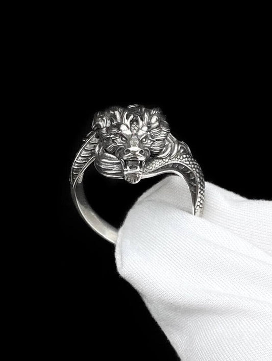 Sterling Silver Chinese Dragon Ring: Handmade Fantasy Jewelry (etsy image id: 7251447355)