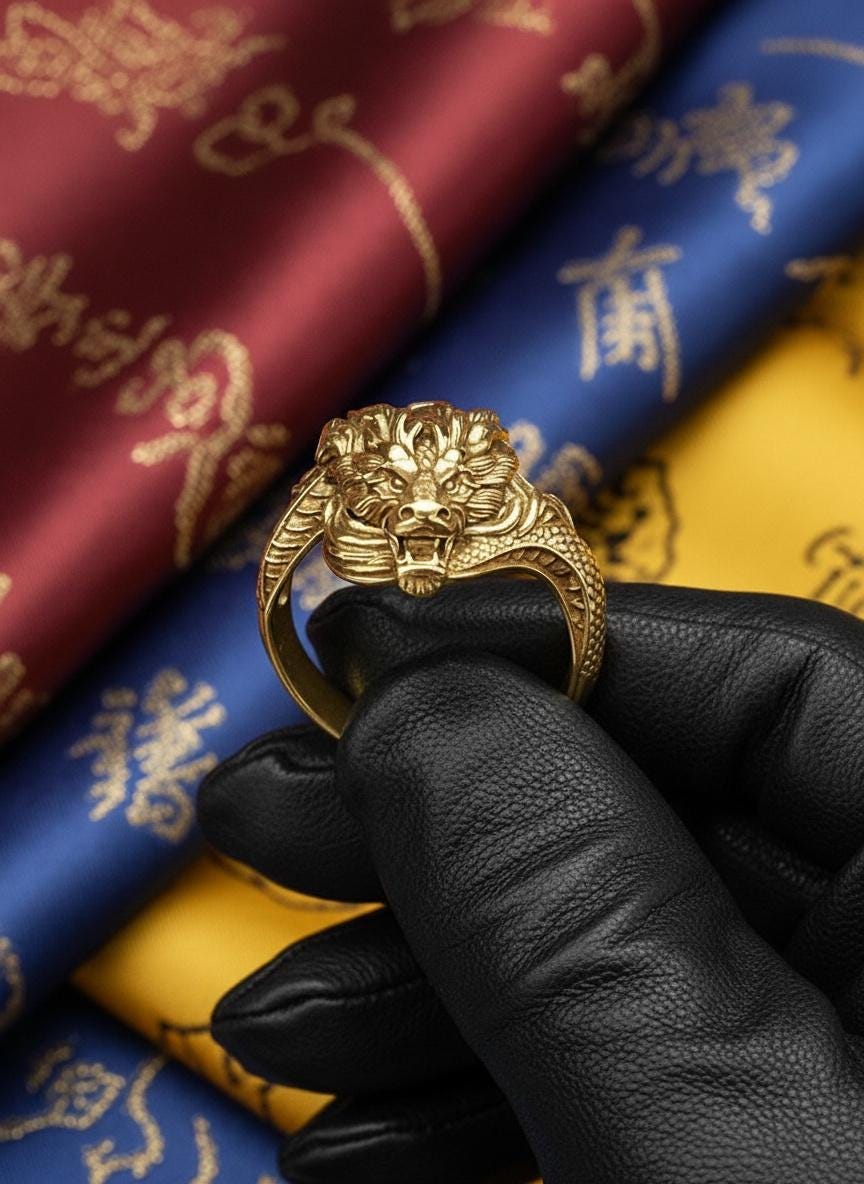 Sterling Silver Chinese Dragon Ring: Handmade Fantasy Jewelry (etsy image id: 7251470871)