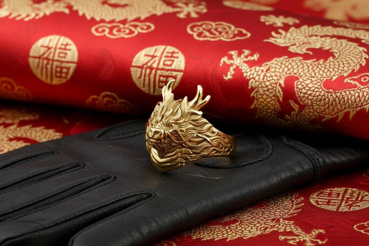 Sterling Silver Chinese Dragon Ring: Oxidized Fantasy Jewelry __etsy:7251585243