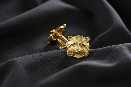Sterling Silver Raccoon Cufflinks, Handmade Animal Jewelry (etsy image id: 7257189405)