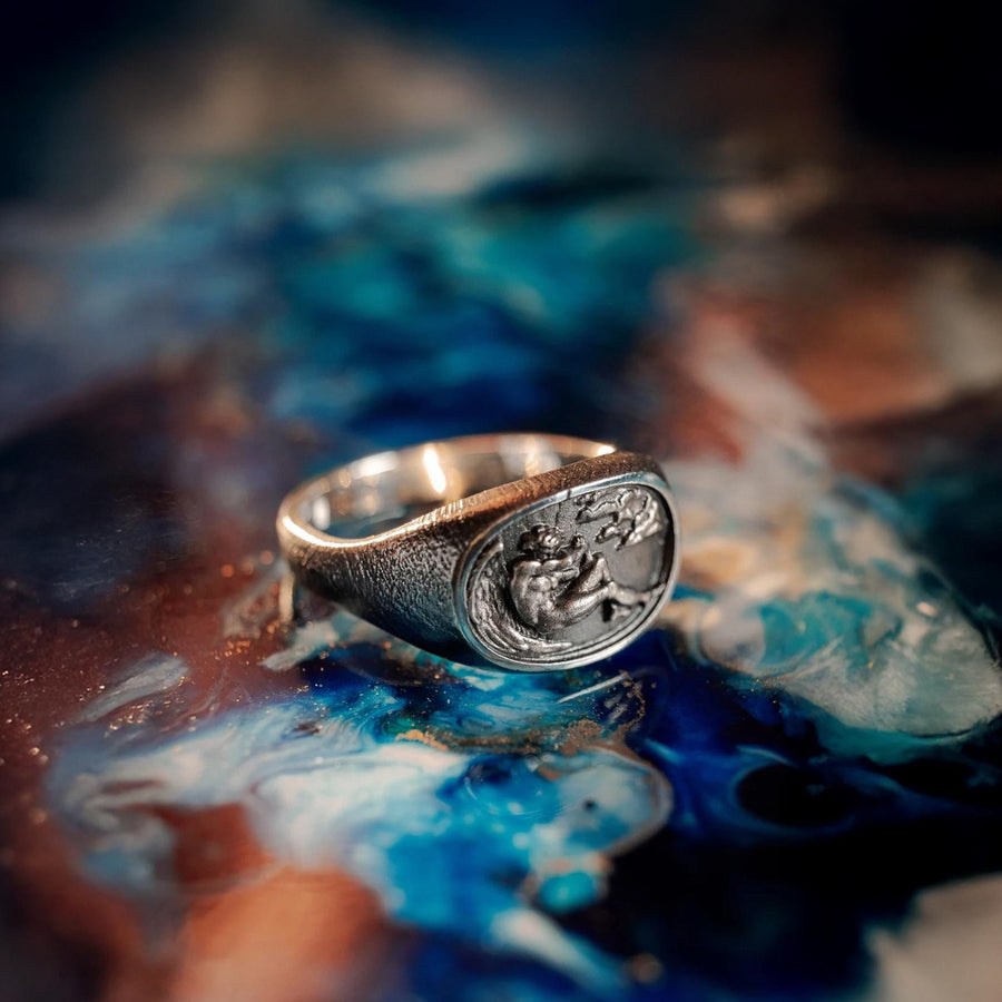 Oxidized Sterling Silver Fallen Angel Ring: Gothic Wearable Art (etsy image id: 7257542070)