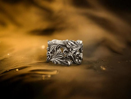 Patterned Sterling Silver Statement Ring: Handmade Art Lover Jewelry (etsy image id: 7257570022)