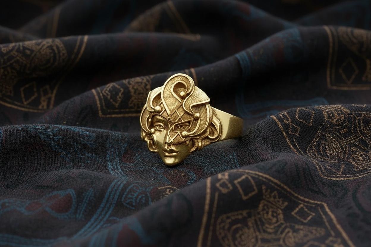 Harlequin Sterling Silver Ring: Theatrical Art Jewelry (etsy image id: 7260346765)