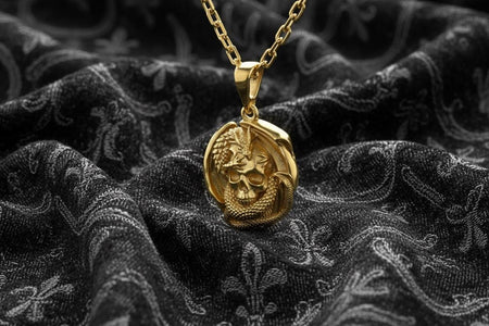 Sterling Silver Dragon Skull Pendant: Gothic Fantasy Necklace (etsy image id: 7261584434)