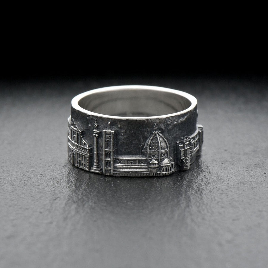 sterling silver ring	band ring	Florence cityscape	Florence skyline	Tuscany ring (etsy image id: 7261987072)