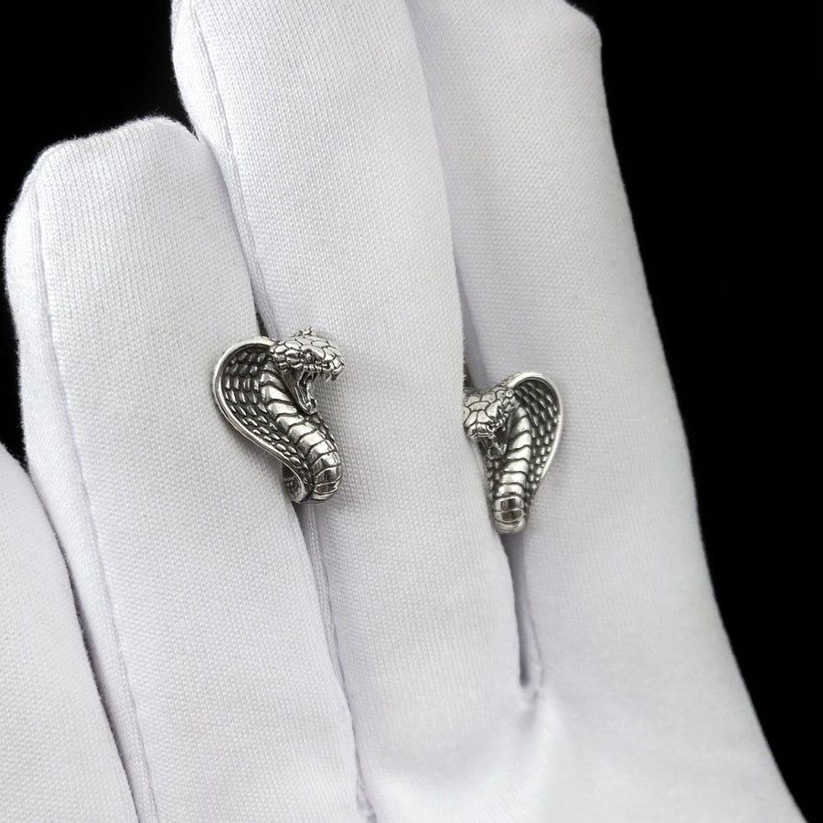 Sterling Silver Cobra Earrings: Handmade Snake Animal Jewelry (etsy image id: 7268167201)