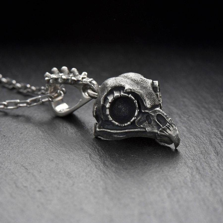 Sterling Silver Owl Skull Pendant: Gothic Handmade Jewelry (etsy image id: 7296712461)