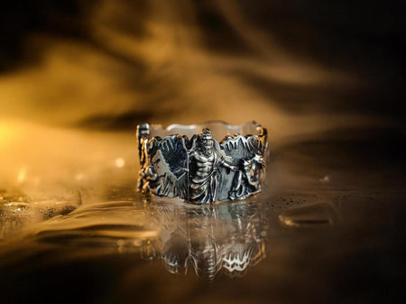 Sterling Silver Greek Gods Ring: Zeus, Poseidon, Hades Brutalist Jewelry (etsy image id: 7305462669)