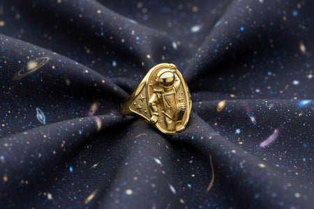 Sterling Silver Astronaut Ring: Handmade Galaxy Space Jewelry (etsy image id: 7309329487)