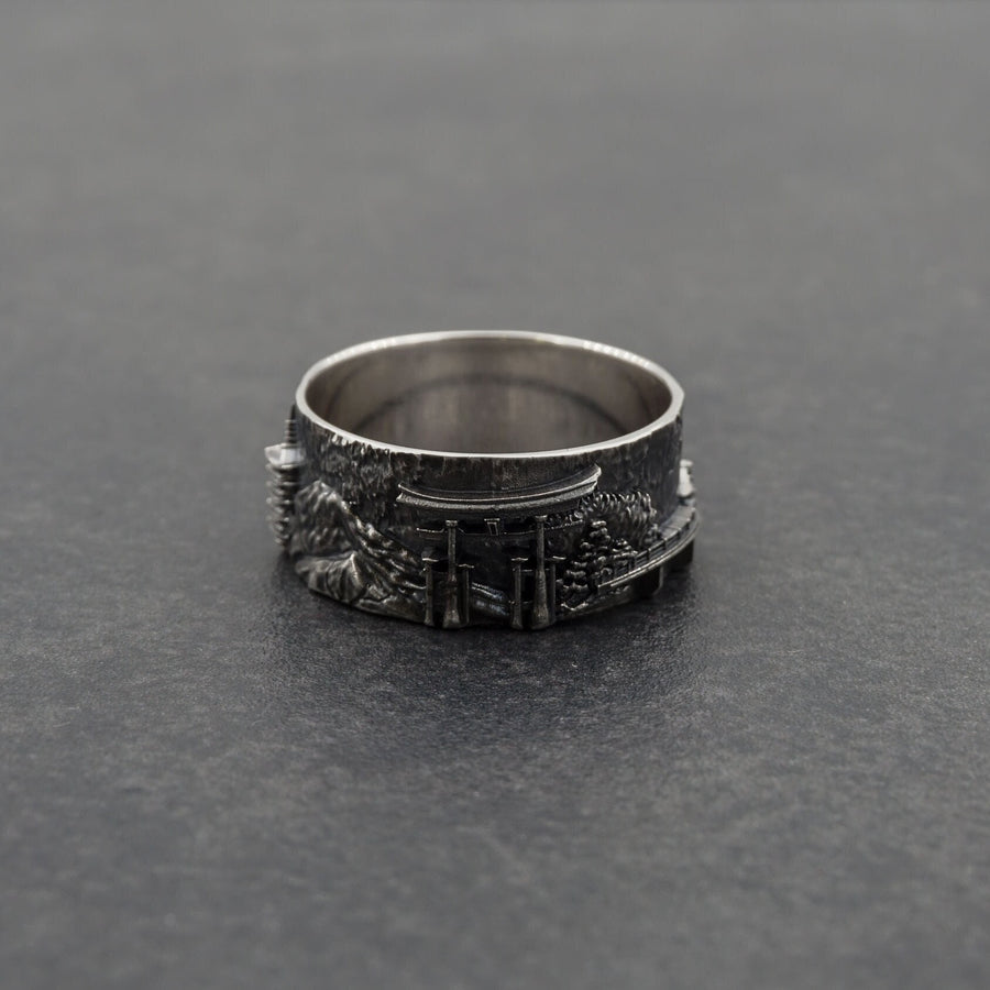 Japan ring	Samurai ring	Japan souvenir	Kawaii Ring	Tokyo Skyline	City ring	anniversary gift	artery jewelry	cityscape ring	Anime ring	sterling silver ring	Japan cityscape	Japan jewelry (etsy image id: 7309553697)