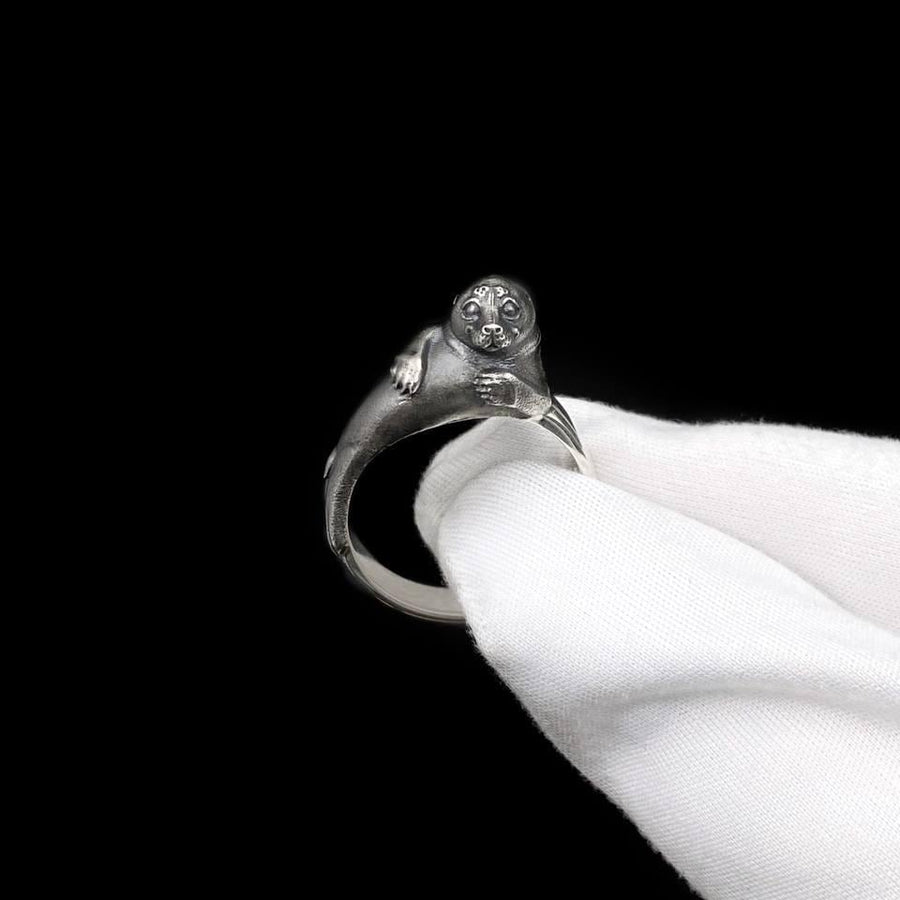 Sterling Silver Seal Ring: Handmade Sea Animal Jewelry (etsy image id: 7311241873)