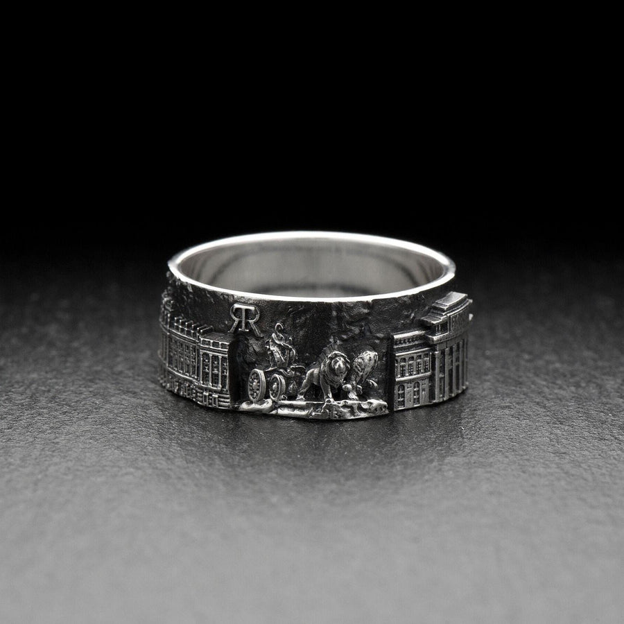 Sterling Silver Madrid Cityscape Ring: Handmade Spain Souvenir (etsy image id: 7322742003)