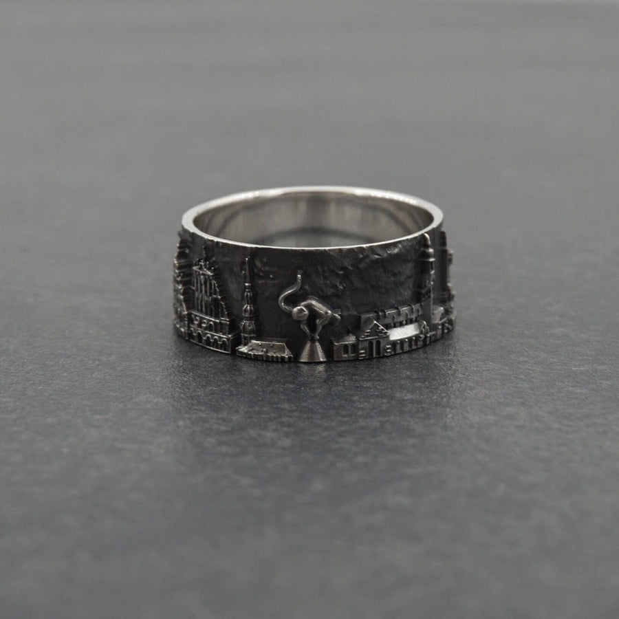 men jewelry	sterling silver ring	band ring	Latvia Cityscape	Latvia souvenir	Latvia memory	Lettland-Ring	Bague Lettonie	Riga Cityscape	Riga cat	Riga souvenir	latvia	latvia ring (etsy image id: 7336702254)
