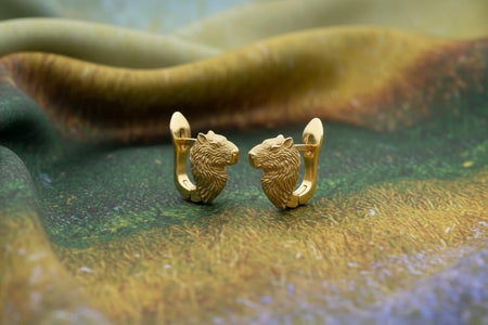 Sterling Silver Capybara Earrings: Handmade Animal Jewelry (etsy image id: 7346264298)